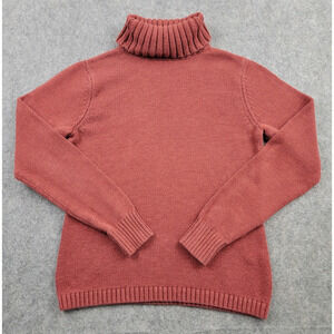 LL Bean Sweater Womens XS Red Rust Turtleneck Casual Classic Outdoor